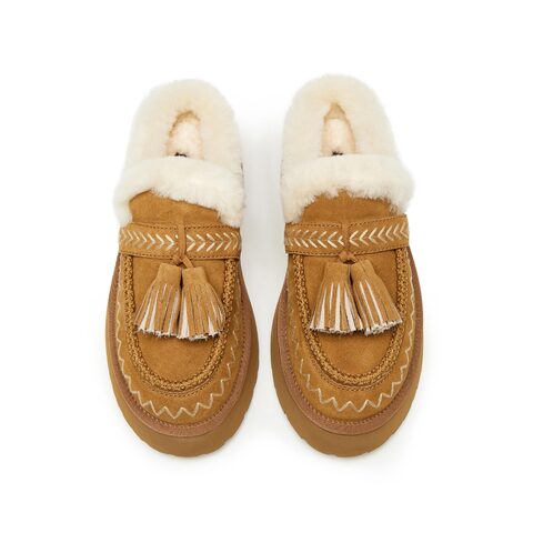 思加图2025冬季新款雪顶松松保暖毛毛鞋厚底增高穆勒拖女鞋D5124DD5