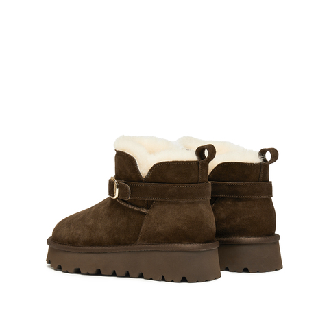 思加图2025冬季新款复古雪地靴短靴保暖时装靴厚底女靴子D1915DD5