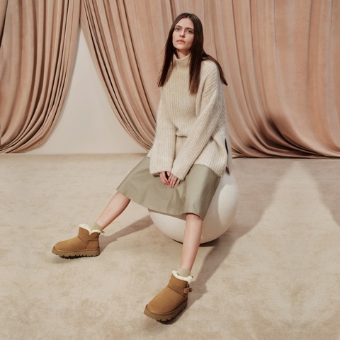 思加图2025冬季新款复古雪地靴短靴保暖时装靴厚底女靴子D1915DD5