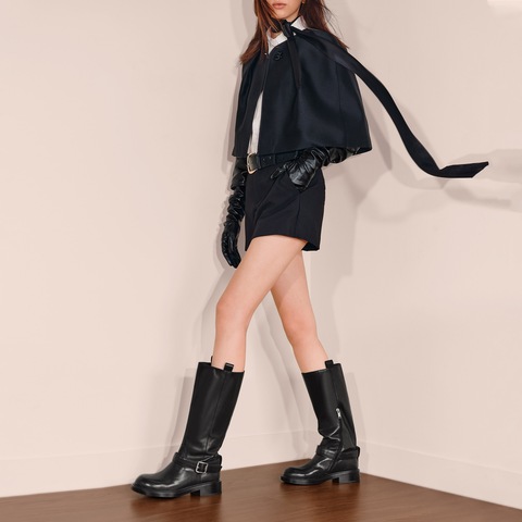 思加图2025冬季新款英伦风骑士靴长靴高筒靴时装靴女靴子B2135DG5