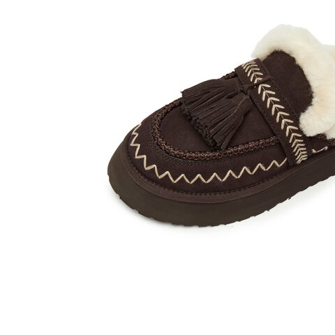 思加图2025冬季新款雪顶松松保暖毛毛鞋厚底增高穆勒拖女鞋D5124DD5