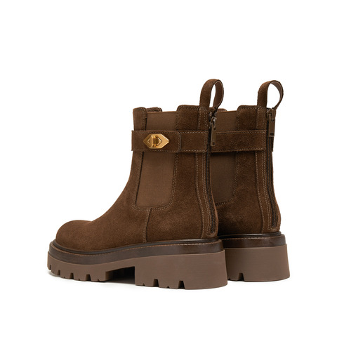 思加图2025冬季新款复古切尔西靴烟筒靴中靴时装靴女靴EIW01DZ5