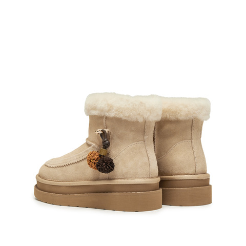 思加图2025冬季新款雪松松保暖雪地靴厚底复古短靴女靴子EIY06DD5