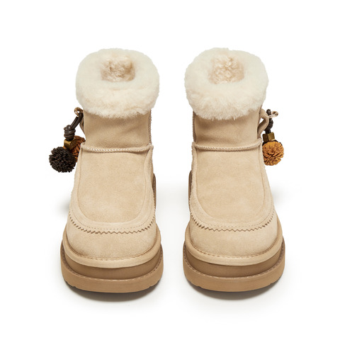 思加图2025冬季新款雪松松保暖雪地靴厚底复古短靴女靴子EIY06DD5