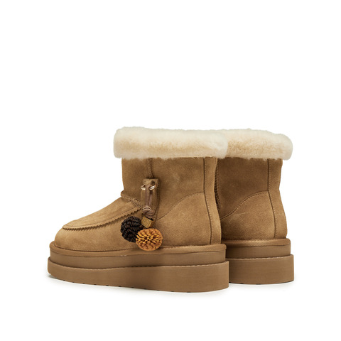 思加图2025冬季新款雪松松保暖雪地靴厚底复古短靴女靴子EIY06DD5