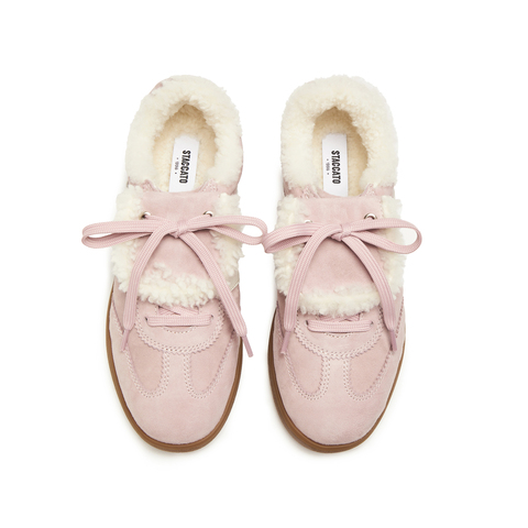 思加图2025冬季新款小音符保暖毛毛鞋德训鞋休闲鞋女鞋子EE925DM5