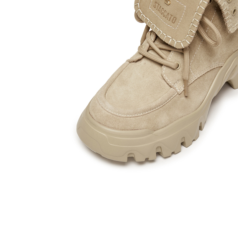 思加图2025冬季新款高岭之歌工装靴运动靴中靴厚底女户外EIX01DZ5