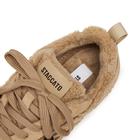 思加图2025冬季新款复古毛毛鞋加绒保暖休闲鞋平底鞋女鞋J2570DM5