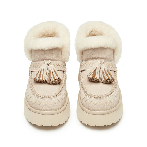 思加图2025冬季新款雪顶松松雪地靴保暖短靴厚底增高时装靴女靴D1124DD5