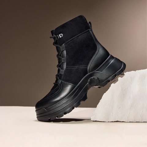 思加图2025冬季新款复古雪地靴中靴保暖厚底时装靴女靴EAH03DZ5