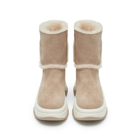 思加图2025冬季新款复古雪地靴中靴厚底增高保暖时装靴女靴Y1116DZ5