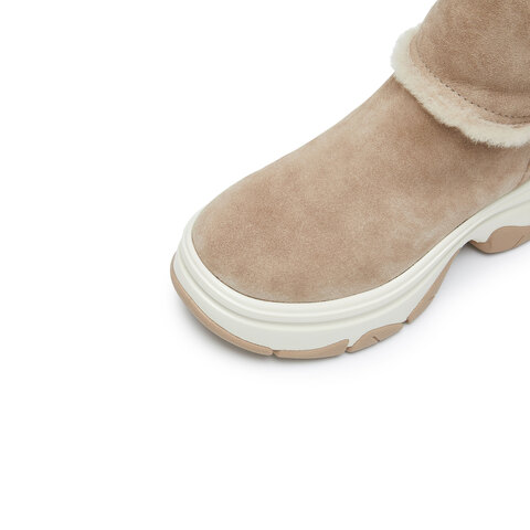 思加图2025冬季新款复古雪地靴中靴厚底增高保暖时装靴女靴Y1116DZ5