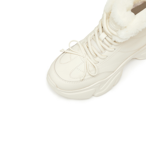 思加图2025冬季新款复古雪地靴保暖短靴厚底增高时装靴女S1851DD5