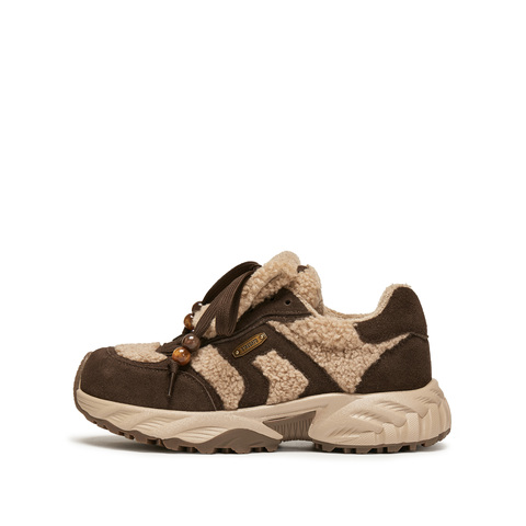 思加图2025冬季新款毛毛鞋保暖厚底增高运动休闲鞋女鞋子J5925DM5