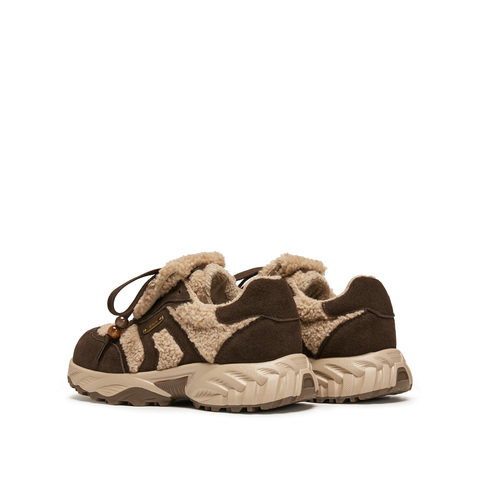 思加图2025冬季新款毛毛鞋保暖厚底增高运动休闲鞋女鞋子J5925DM5