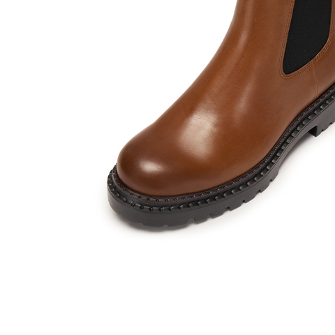 思加图2025冬季新款英伦风切尔西靴烟筒靴中靴时装靴女靴EIU05DZ5