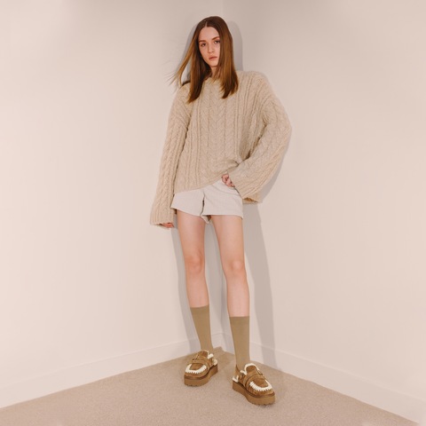 思加图2025冬季新款复古毛毛鞋厚底增高保暖半拖勃肯鞋女L6388DH5