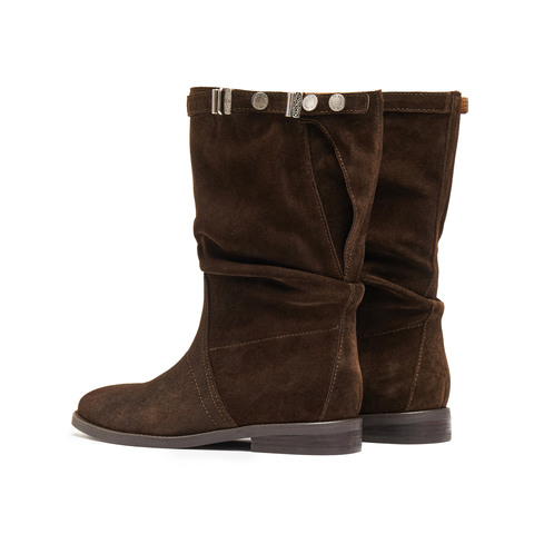 思加图2025冬季新款原野牧歌西部靴牛仔靴休闲靴中高靴女EIL03DS5