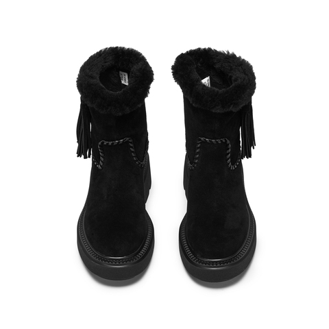 思加图2025冬季新款复古雪地靴加绒保暖中筒时装靴女靴子B5620DZ5