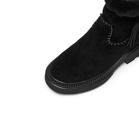 思加图2025冬季新款复古雪地靴加绒保暖中筒时装靴女靴子B5620DZ5