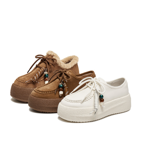 思加图2025秋季新款复古运动休闲鞋厚底增高深口鞋女单鞋J0261CM5