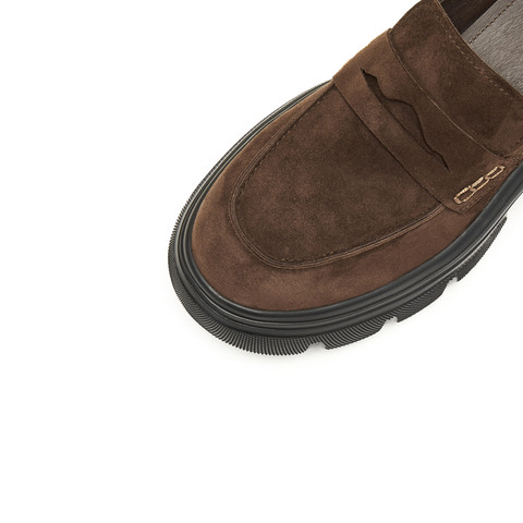 思加图2025春季英伦风乐福鞋一脚蹬厚底增高单鞋女鞋ESF24AA5