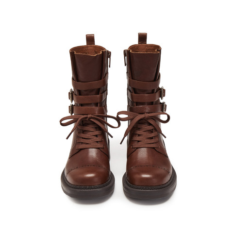 思加图2025冬季新款玫瑰鼓手马丁靴中靴厚底时装靴女靴子EIH02DZ5