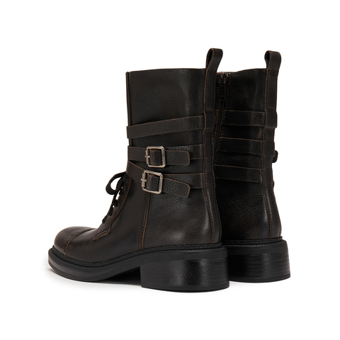 思加图2025冬季新款玫瑰鼓手马丁靴中靴厚底时装靴女靴子EIH02DZ5