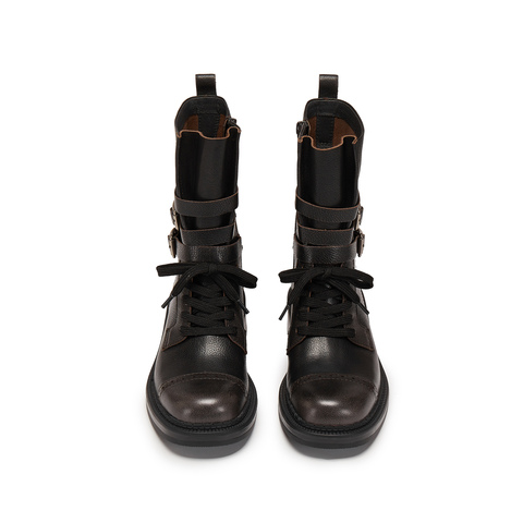 思加图2025冬季新款玫瑰鼓手马丁靴中靴厚底时装靴女靴子EIH02DZ5