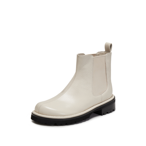 思加图2025冬季新款英伦风切尔西靴短靴时装靴粗跟女靴子B2393DD5