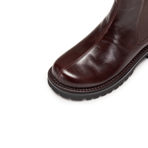 思加图2025冬季新款英伦风切尔西靴短靴时装靴粗跟女靴子B2393DD5