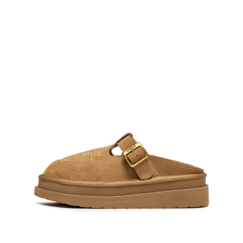 思加图2025冬季新款复古勃肯鞋毛毛鞋厚底增高保暖女鞋子EIY04DH5