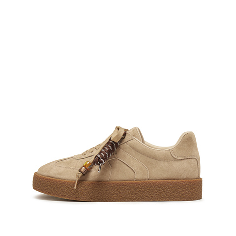 思加图2026春季新款复古德训鞋保暖毛毛鞋厚底休闲鞋女鞋J2551AM6