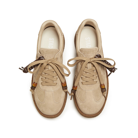 思加图2026春季新款复古德训鞋保暖毛毛鞋厚底休闲鞋女鞋J2551AM6