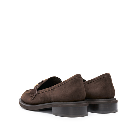 思加图2026春季新款英伦风乐福鞋一脚蹬粗跟单鞋女皮鞋EOQ15AA6