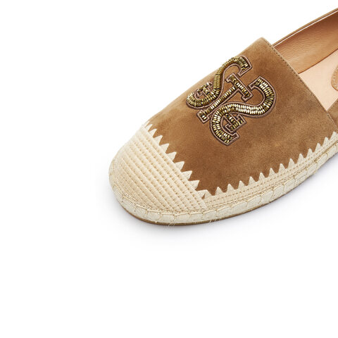 思加图2026春季新款小碎金大麦鞋渔夫鞋懒人一脚蹬女单鞋9UA37AA6