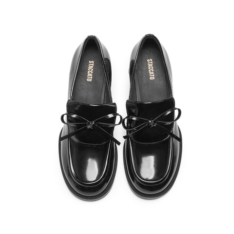 思加图2026春季新款小珍妮英伦风乐福鞋粗跟小皮鞋女单鞋EGY05AA6