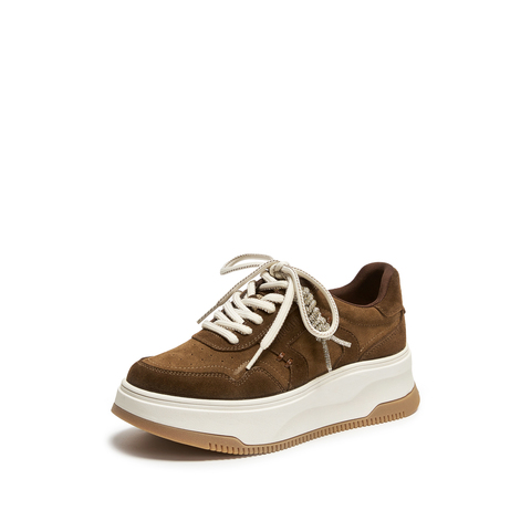 思加图2026春季新款百搭板鞋厚底增高运动休闲鞋小白鞋女L0063AM6