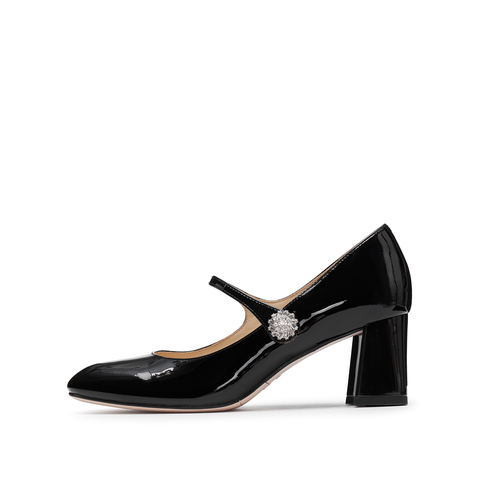 思加图2026春季新款樱桃甜心玛丽珍鞋粗跟浅口单鞋女皮鞋ECQ01AQ6