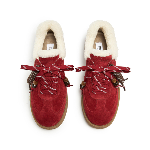 思加图2026春季新款复古德训鞋保暖毛毛鞋厚底休闲鞋女鞋J2551AM6