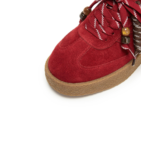 思加图2026春季新款复古德训鞋保暖毛毛鞋厚底休闲鞋女鞋J2551AM6