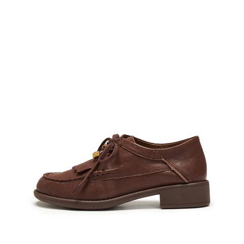 思加图2026春季新款风琴奶油牛津鞋小皮鞋单鞋袋鼠鞋女鞋9UL25AM6