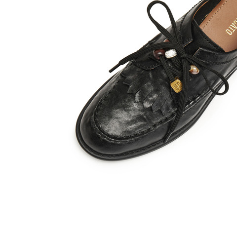 思加图2026春季新款风琴奶油牛津鞋小皮鞋单鞋袋鼠鞋女鞋9UL25AM6