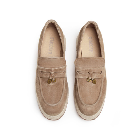 思加图2026春季新款马赛夏天一脚蹬渔夫鞋厚底乐福鞋女鞋H2263AA6