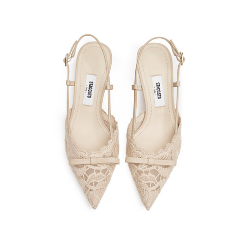 思加图2026春季新款Burano蕾丝岛仙女鞋细高跟鞋女EC134AH6