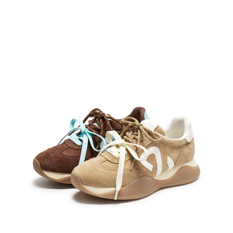 思加图2026春季新款百搭复古德训鞋阿甘鞋厚底运动休闲鞋Y2322AM6