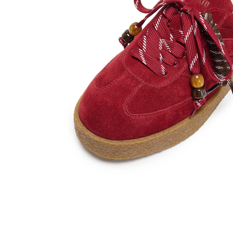 思加图2026春季新款复古德训鞋保暖毛毛鞋厚底休闲鞋女鞋J2551AM6