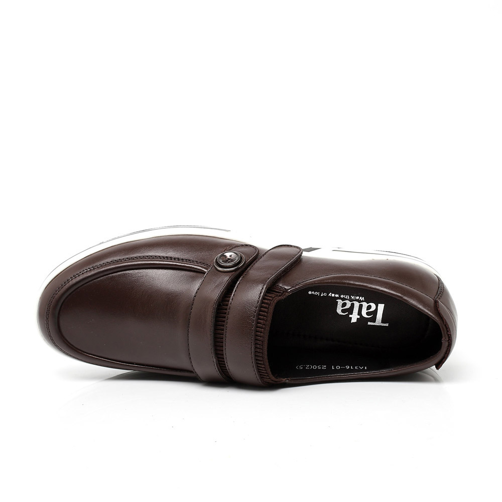 tata/他她春季啡色牛皮男鞋316-0am1