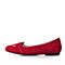 Tata/他她秋季红色羊皮珍珠金属风时尚内增高女浅口鞋FM901CQ7