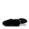 Tata/他她专柜同款黑色羊皮拼接皮优雅粗跟女长靴FME90DC7